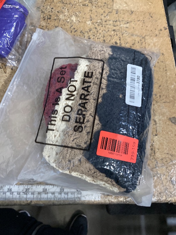 Photo 1 of 4 Pcs Crochet Slouchy Beanie Hat 2025 Fall Handmade Knit Floral Skull Cap Cotton Cutout Hats for Women Lightweight Knitted(Khaki, Wine Red, Black, Beige)