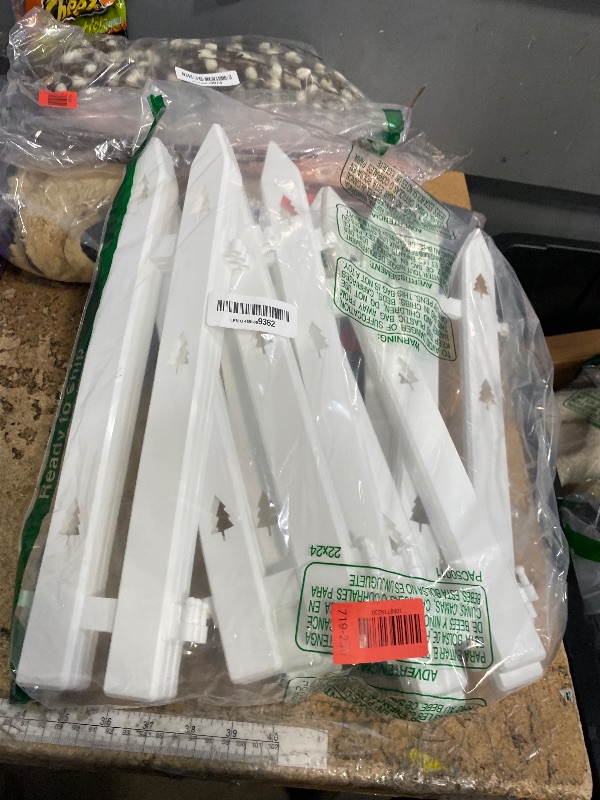 Photo 1 of 16" Extra Tall Fence for Christmas Tree,12PCS White Picket Fence Gate Barrier with Tree Patterns Christmas Tree Gate for Pets(24" H x 5" W Each)