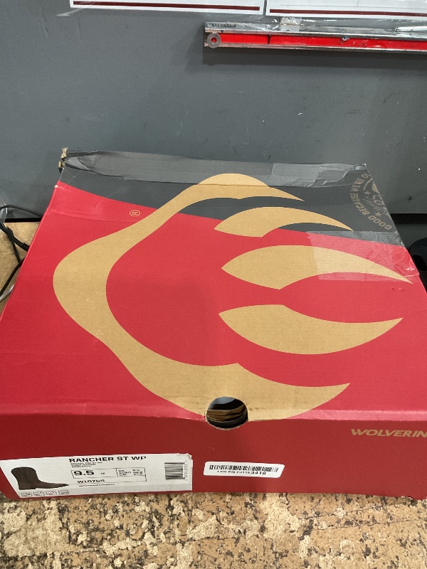 Photo 4 of Wolverine Men's Rancher Wpf Steel Toe Wellington Work Boot Black/Brown 9.5 M US