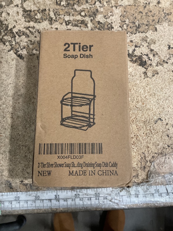 Photo 1 of 2-Tier Silver Shower Soap Shampoo Bar Holder, Self Adhesive & Freestanding Draining Soap Dish Caddy