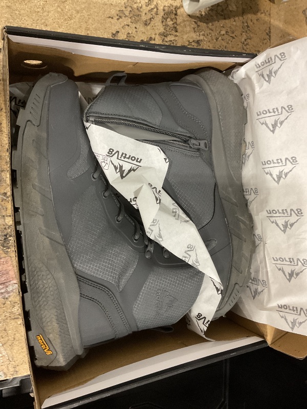 Photo 1 of NORTIV 8 Men's Military Tactical Boot Lightweight Comfortable Boots for Work All Day Side Zipper Motorcycle Combat Hiking Boots Metrostrike(8-9 Inches),Size 9.5,Grey