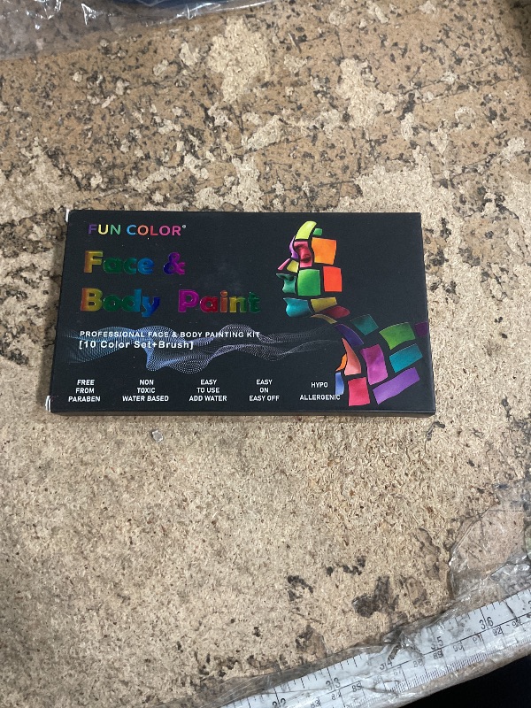 Photo 1 of 10 Color Rainbow Face Painting Kit - Split Cake Water Activated Palette, Washable Face paint for Kids & Adults. Perfect for Halloween, Party, Cosplay & Body Painting (02#)