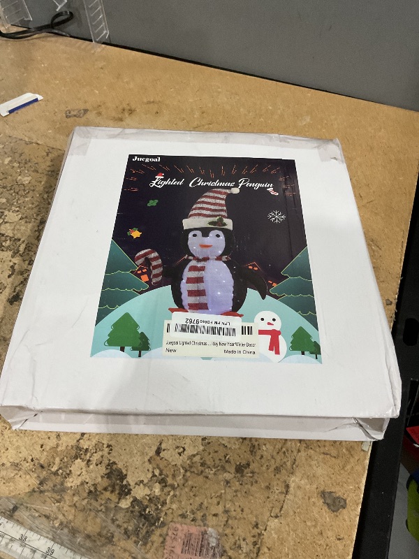 Photo 1 of **************missing inside pole*************
Juegoal Lighted Christmas Penguin Decorations, 2.5FT / 30Inch Outdoor Collapsible Black Penguin with Built-in Lights, Pre-Lit Pop Up Xmas Red Hat Penguin, Light Up for Holiday New Year Winter Decor