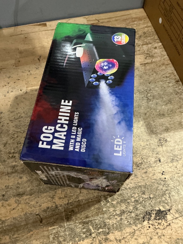 Photo 1 of Dashsafe 1200W Fog Machine, Smoke Machine Fog with Disco Ball Lights, 6000CFM with 13-Color LED Effects, Wired And Wireless Remote Controls, Ideal for Indoor, Outdoor, Wedding, Parties, and Halloween