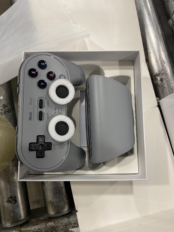 Photo 1 of ***MISSING USB*** 8BitDo Pro 3 Bluetooth Controller for Switch/Switch 2 – TMR Joysticks, Swappable ABXY Buttons, Pro Back Buttons, Charging Dock, Hall Effect Triggers, for Windows, Apple, SteamOS, Android - Gray