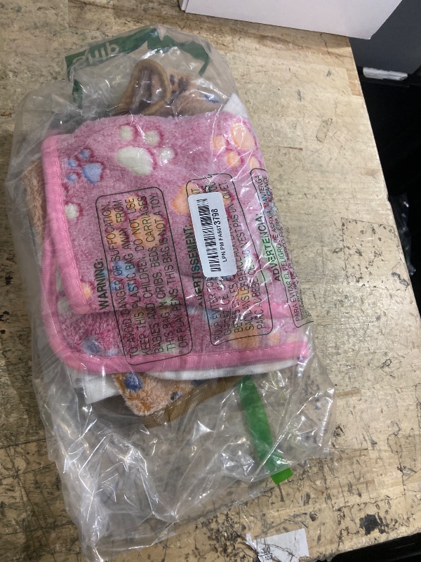 Photo 1 of 1 Pack 3 Blankets Super Soft Fluffy Premium Fleece Pet Blanket Flannel Paw Printed Throw for Dog Puppy Cat (Small 23x16'', Brown, Pink, White)