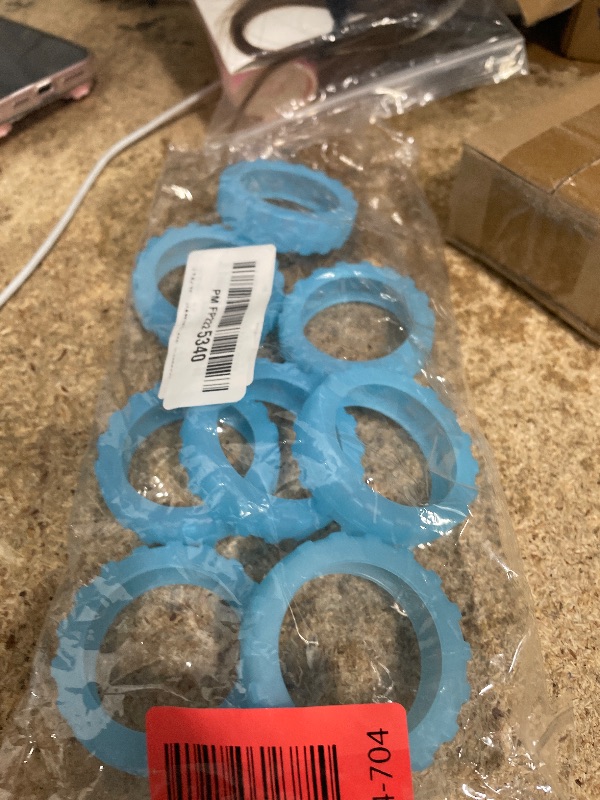 Photo 1 of ?8 Pack? HoldFist Luggage Wheel Covers for Most 8-Spinner Wheel Suitcases, Silicone Material for Mute and Shock Absorption (Luminous Blue)