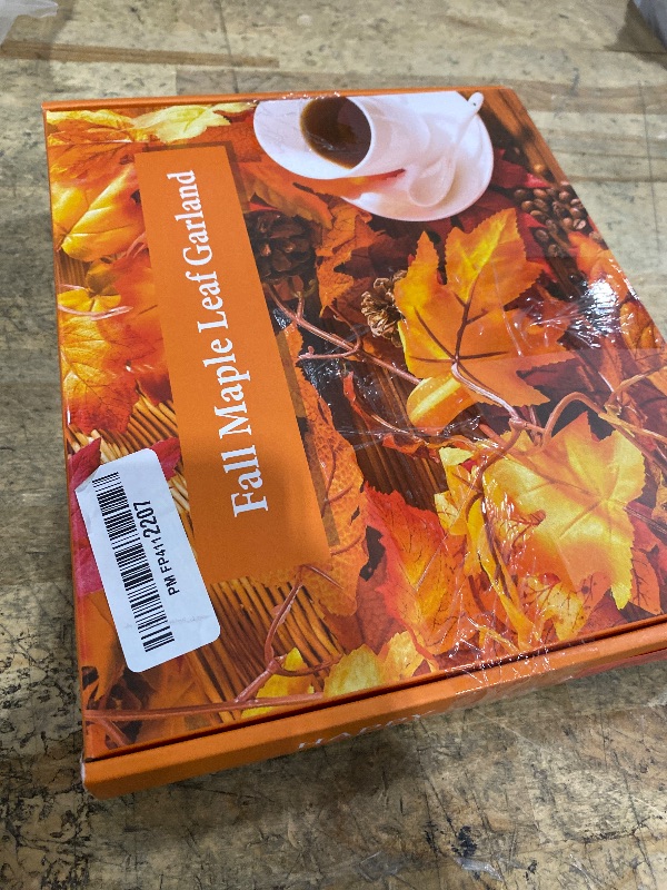 Photo 1 of 2 Pack Fall Decor Maple Leaves Garland with Lights Battery Operated Fall Thanksgiving Decorations Garland for Home Porch Front Door Table Mantle Outdoor Autumn Harvest Halloween Decor, 11.8Ft 40LED