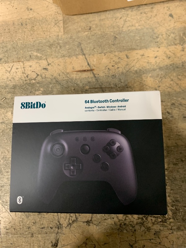 Photo 1 of (item sold for parts only) 8BitDo 64 Bluetooth Controller for Analogue 3D, Switch, Switch 2, Windows, and Android (Black)
