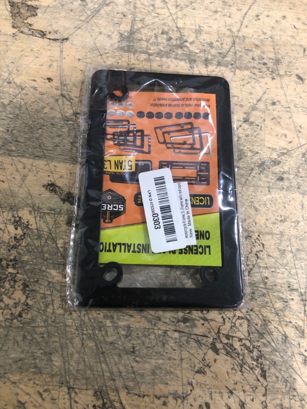 Photo 1 of ***MISSING ASSEMBLY HARDWARE & REFLECTORS*** NJNYLLC Motorcycle License Plate Frame with Red Reflectors Bolts and Nuts, Black Stainless Steel Tag Plate Holder Bracket Kit for Motorbike