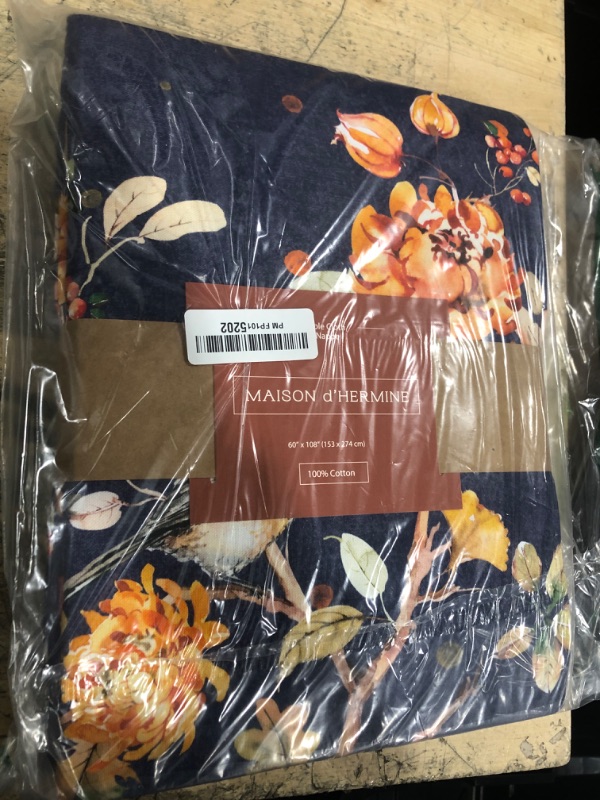 Photo 1 of Maison d' Hermine Table Cloth Rectangle Table 100% Cotton 60 x 108 Inches Fall Tablecloth Reusable Everyday Use for Thanksgiving Christmas Decorations Dining Farmhouse Party (Kelim - Infinity)