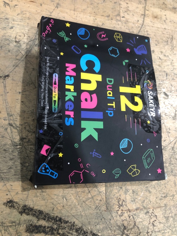 Photo 1 of 12 Dual Tip Liquid Chalk Markers - Erasable Marker Pens for Blackboard, Chalkboard Signs, Glass, Chalk Pens Wet Erase Makers for Bar Menu, School,Wedding Sign, Just Married Car Windows Decorations