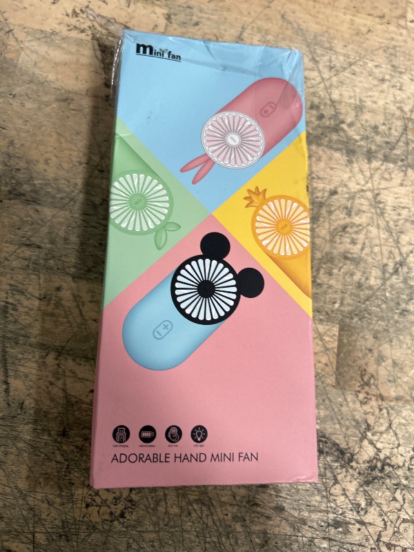 Photo 1 of ***UNTESTED/ UNKNOWN DAMAGE*** DecoLife Cute Handheld Mini USB Fan, Rechargeable Portable Fan, 3 Adjustable Speeds and Wearable Accessories, Pocket Size for Indoor Or Outdoor Activities (Red)
