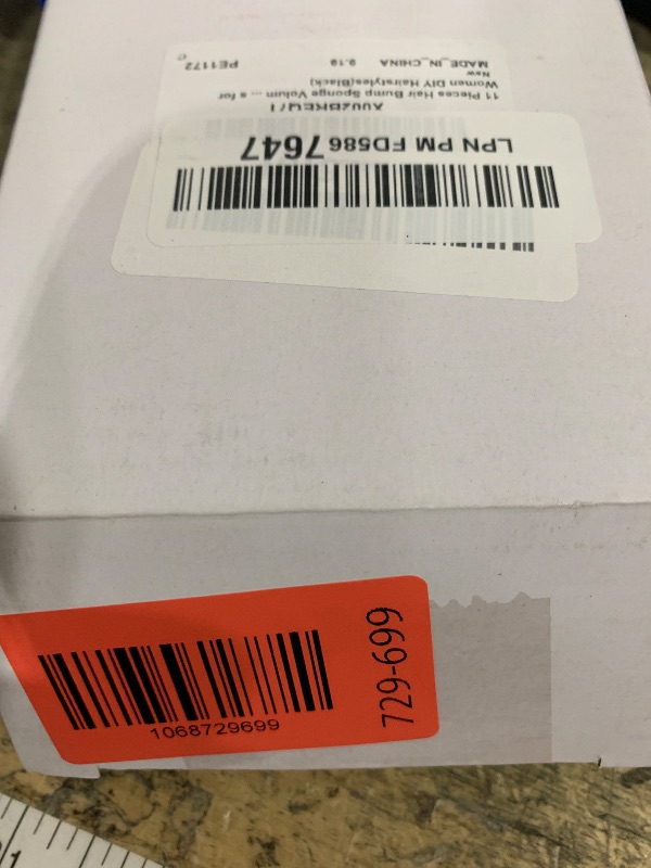 Photo 1 of 11 Pieces Hair Bump Sponge Volume Hair Bases Set Bump It Accessory for Volume Insert Styling Tools up Combs Clips Sponge Bun Updo Accessories for Women DIY Hairstyles(Black)