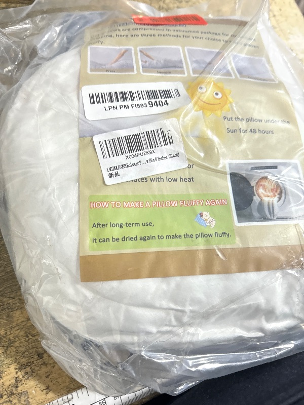 Photo 1 of 1 MIDDLE ONE Bolster Pillow with Removable Velvet Cover, Round Cylinder Neck Roll Pillow for Head, Back, Leg Support, Decorative Bed and Couch Pillow 16 x 6 Inches (Black)