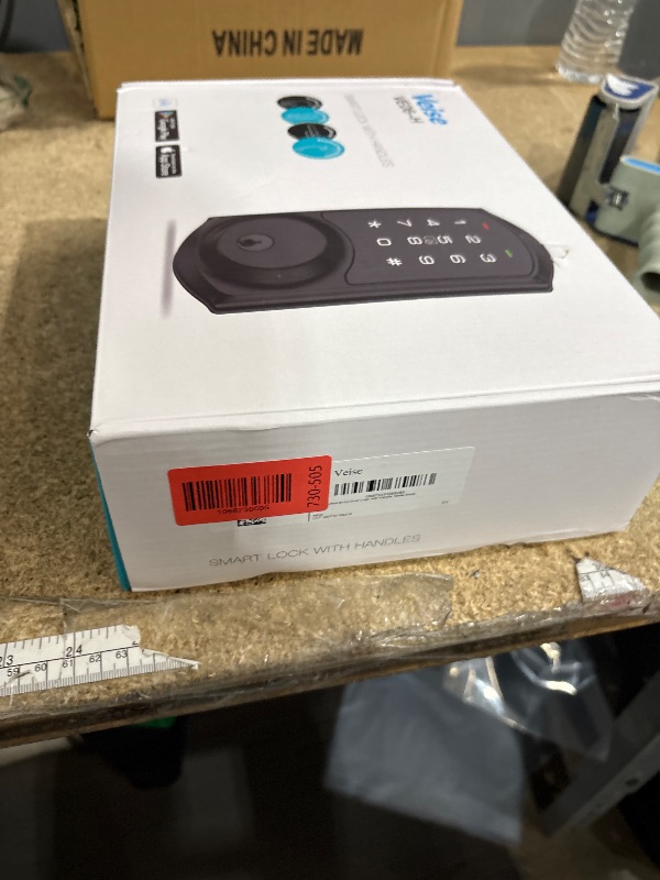 Photo 1 of **MISSING THE KEYPAD LOCK**Veise VE06-H Smart Front Door Lock Set, App Control, Keyless Entry Deadbolt with Lever Handle, Electronic Digital Touchscreen Keypad, Auto Lock, Easy Install, Matte Black