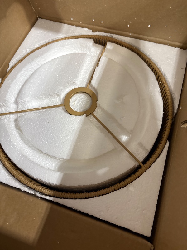 Photo 1 of ?Upgraded?Arc Floor Lamp for Living Room, Boho Dimmable Swing Arm Floor Lamp with Rattan & Fabric Shades, Black Rattan Standing Lamp with 11W Bulb, Farmhouse Adjustable Tall Lamp for Bedroom Office