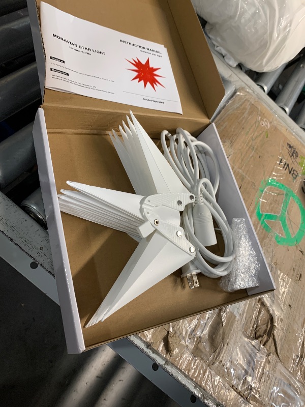 Photo 1 of ***(PARTS ONLY/ / NON FUNCTIONAL)***Riakrum Moravian Star Tree Topper Christmas Tree Decor Advent Star Hanging Outdoor Christmas Light Hanging Xmas Treetop for Holiday Decor(White,14 Inch)