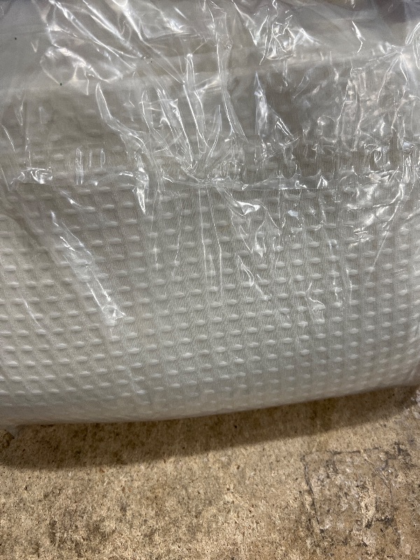 Photo 1 of Barossa Design Extra Long Fabric Waffle Weave Shower Curtain 84 inch Height, Hotel Luxury Spa, Water Repellent, 230gsm Heavy Duty, Machine Washable, Cream Pique Pattern, 71x84