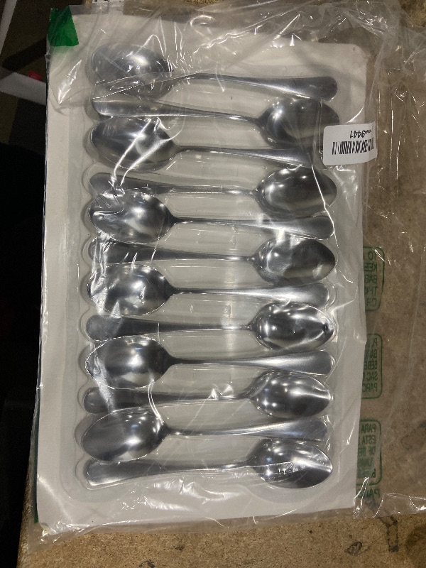 Photo 1 of 12 Pcs Teaspoons Set, Food-Grade Stainless Steel Spoons Silverware, Cutlery Tea Spoons, Durable Dessert Spoons, Metal Spoon for Home, Kitchen or Restaurant, Mirror Polished, Dishwasher Safe 6.7 Inch
