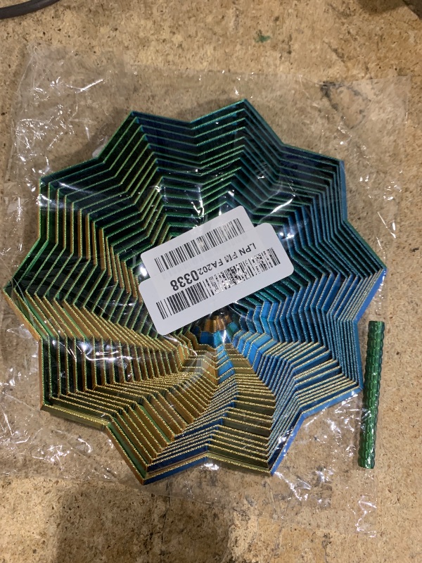 Photo 1 of 3D Printed Expanded Sensory Fidget Star, Sensory Fidget Star with Handle, Colorful Whirling Spiral Design, Fractal Fidget Hexagon for Office desks as a Stress-Relief Gifts (Green)