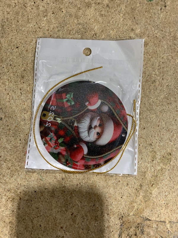 Photo 1 of 2025 Christmas Tree Fun Santa Claus Decorations, Christmas Ornaments 2025?Painted Glass Style, Unique for Adults?Acrylic Hanging Decorations