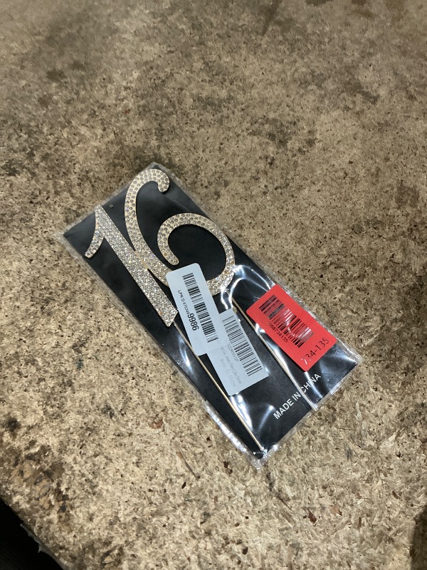 Photo 1 of 16 Cake Topper Gold Metal Cake Toppers for 16th Birthday or Anniversary Party Cake Decor