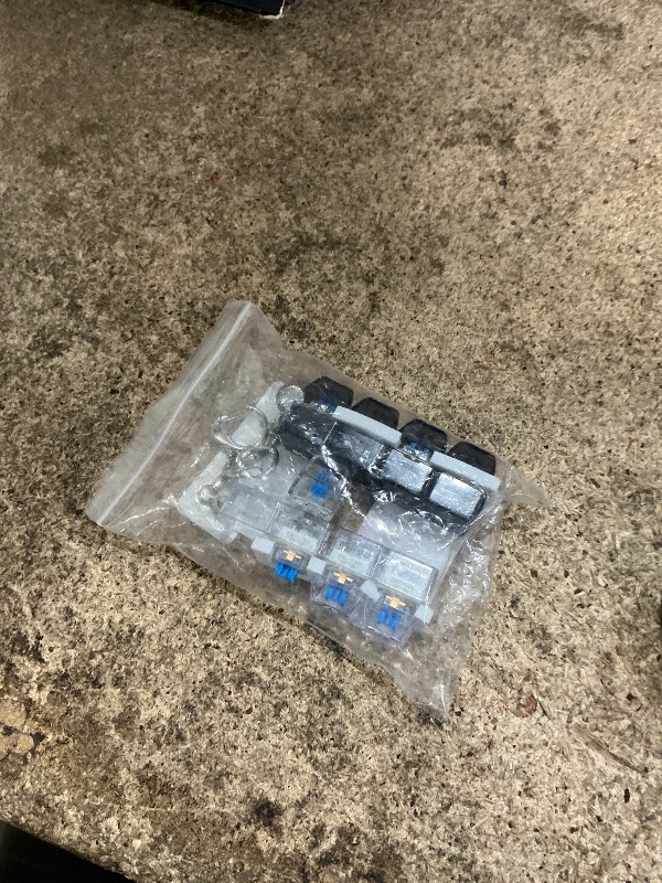 Photo 1 of 2 Pcs Keyboard Fidget Toy for Adults Fidget Keyboard Clicker Toys with LED Lights Keychain Stress Relief for Anxiety Decompression (Black and White)