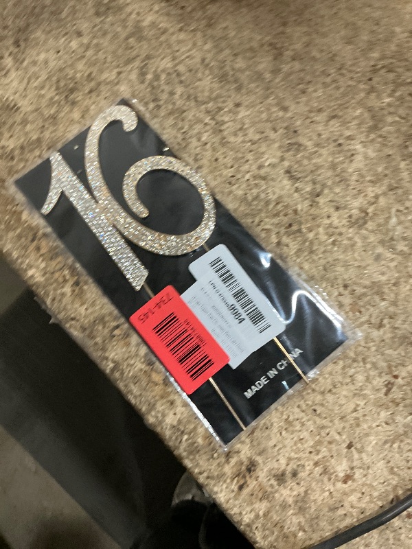 Photo 1 of 16 Cake Topper Gold Metal Cake Toppers for 16th Birthday or Anniversary Party Cake Decor