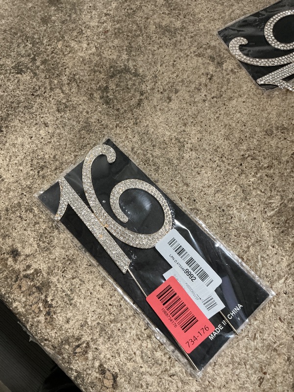 Photo 1 of 16 Cake Topper Gold Metal Cake Toppers for 16th Birthday or Anniversary Party Cake Decor