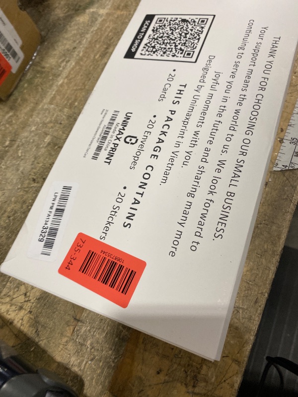 Photo 1 of ***UNKNOWN MISSING PIECES***20 Minimal Christmas Cards Boxed with Envelopes & Stickers, Cozy Xmas Cards with 5 Elegant Designs, Incl. Pre-Written Message & Space to Personalize Warm Wishes for Friends, Family & Coworkers