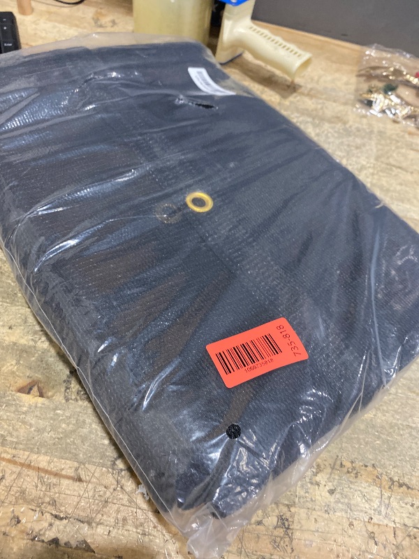 Photo 1 of [WindscreenSupplyCo] 60-70% 6.5 FT X 10 FT Mesh Tarp/Shade Cloth 9-Needle Knitted Heavy Duty Black with Grommets for Green House, Garden, pergola, Pools, Dump Truck - MT6510BLKX1