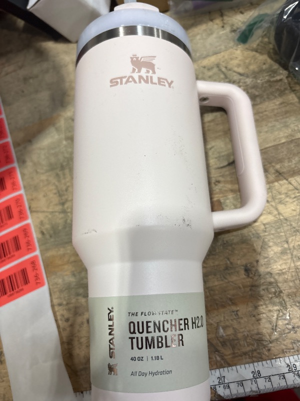 Photo 1 of *** CHECK COMMENTS**    STANLEY Quencher H2.0 Tumbler with Handle and Straw 40 oz Flowstate 3-Position Lid Cup Holder Compatible for Travel Insulated Stainless Steel Cup BPA-Free Rose Quartz 2.0