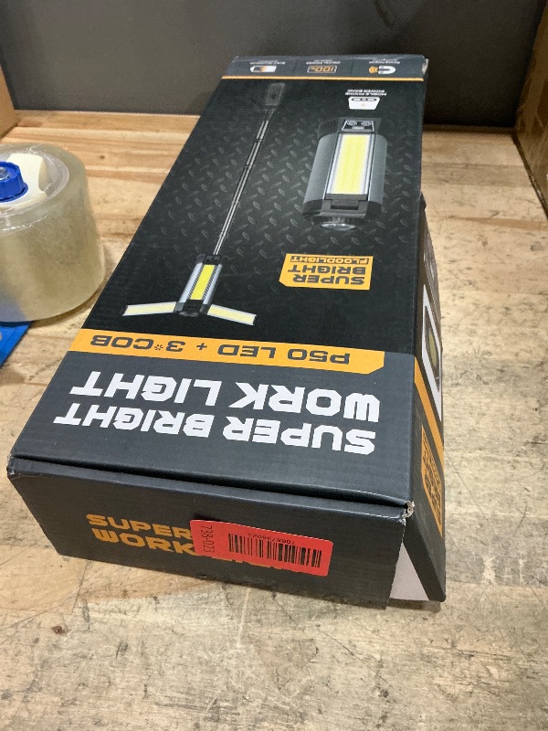 Photo 1 of **PARTS ONLY SEE NOTES Rechargeable Work Light with Stand, Outdoor LED Cordless Camping Light with Portable Telescopic Bracket, 3.7 Ft Tall 6AH Battery, 2000 Lumen Construction Lights with Carrying Bag