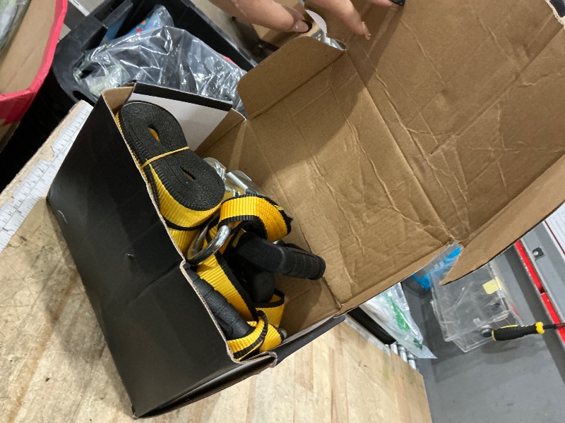 Photo 1 of ?XSTRAP STANDARD 4 Pack 1.5" x 16' Ratchet Straps - 1,100 lb Capacity, 3,300 lb Break Strength, Heavy Duty Double J-Hook Cargo Straps with Wide R-Angle & Padded Ergonomic Handle for Truck, Motorcycle