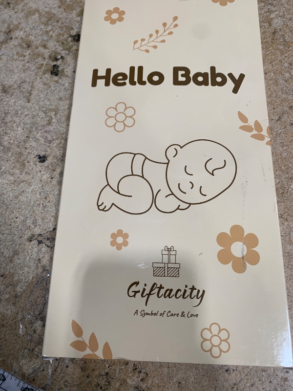 Photo 1 of Baby Hello World Announcement Sign: Wooden Blue Baby Newborn Signs for Hospital with Footprint - Birth Round Board for Welcome New Boy Nursery Gifts