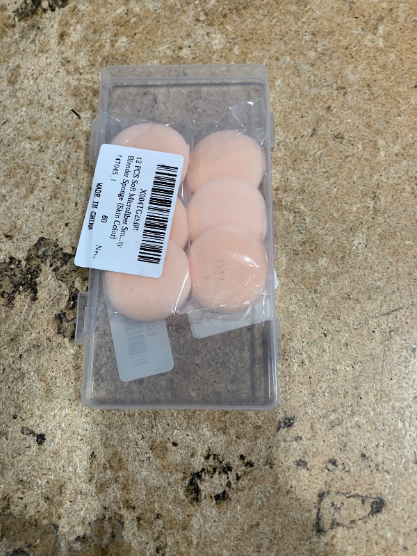 Photo 1 of 12 PCS Soft Microfiber Small Powder Puff, 1.5 Inches Small Powder Puff Mini Washable Powder Pact Makeup Sponges Finger-Sized for Women Face Beauty Blender Sponge (Skin Color)