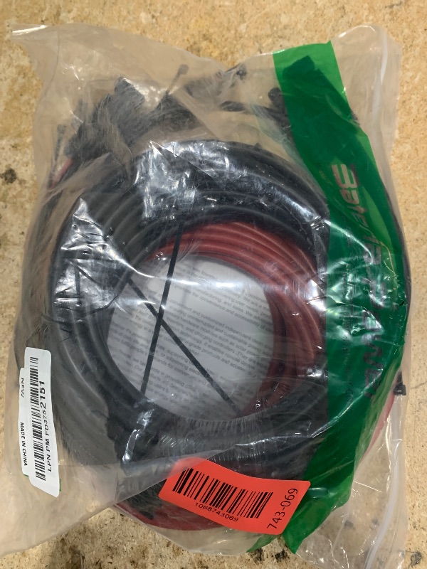 Photo 1 of 30FT 10AWG Solar Panel Extension Cable, Bateria Power 6mm² Solar Extension Cable Wire with Female & Male Waterproof Connectors for RV, Photovoltaic Systems
