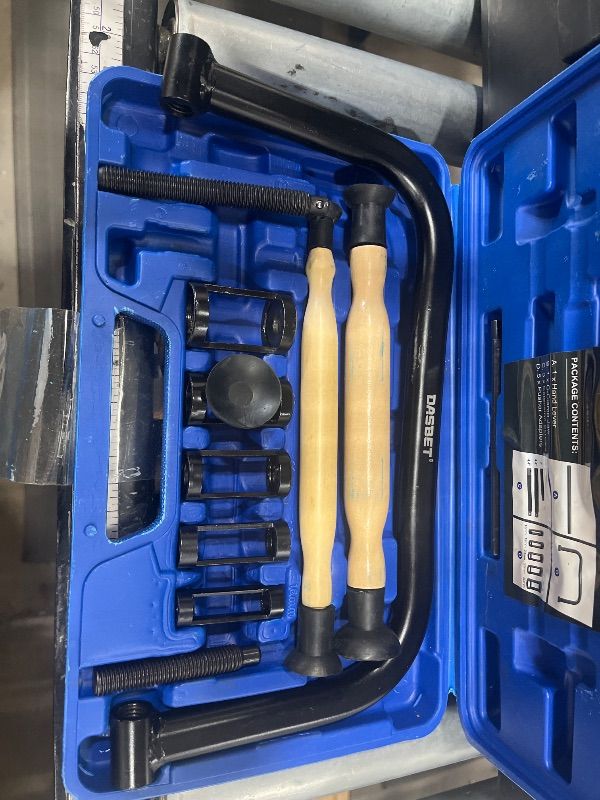 Photo 3 of DASBET Valve Spring Compressor & Valve Lapper Set with 4 Suction Plates | Spring Clamp Service Kit with C Clamp for Motorcycle, ATV, Car, Small Engine Vehicle Equipment (Blue)