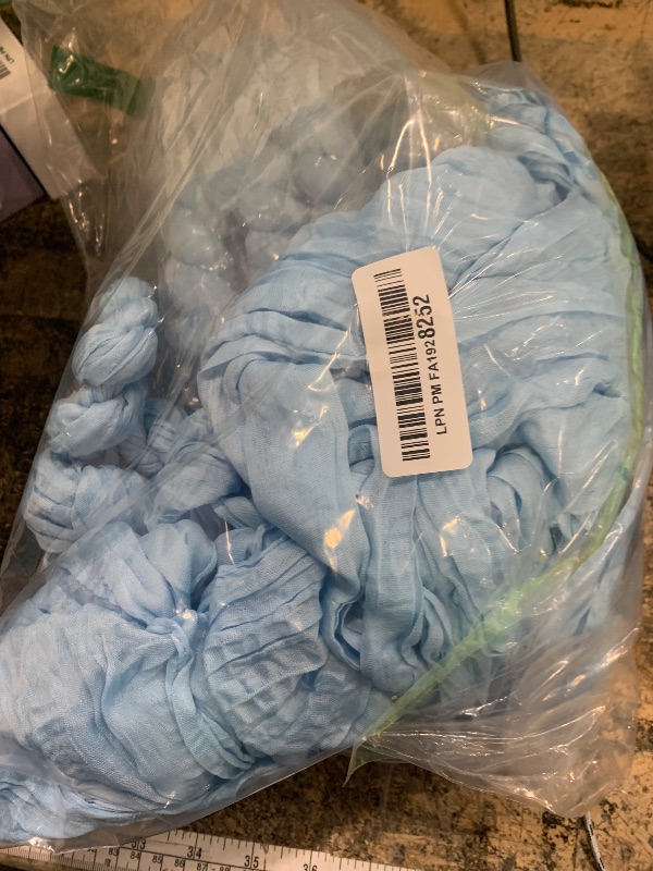 Photo 1 of 10 Pack Light Blue Cheesecloth Table Runner 17x108 Inch Boho Gauze Cheese Cloth Table Runners for Wedding Party Baby Shower Birthday Home Decor