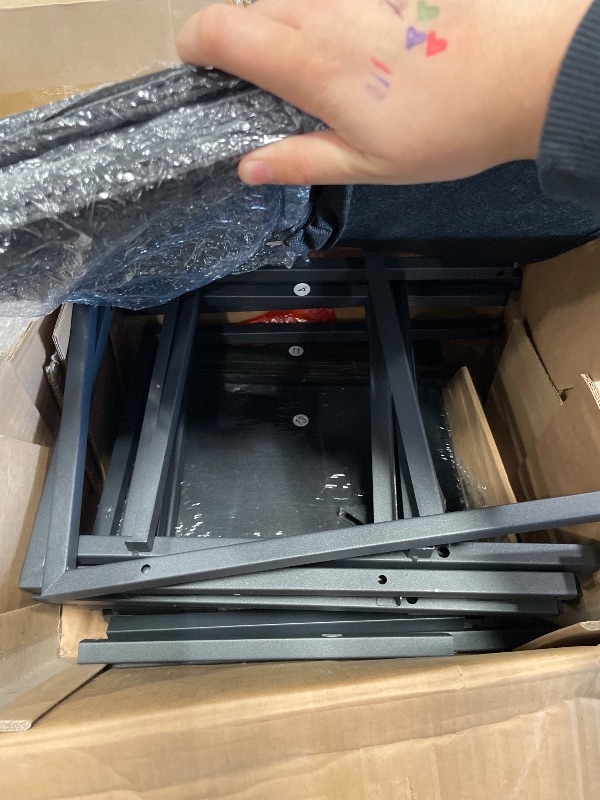 View 4 of *** MISSING HARDWARE ***Furnulem 5 Drawer Black Dressers for Bedroom 2 Tier Shelf Storage Small Fabric Dresser for Closet Sturdy Metal Frame Modern Style Storage Cabinets Organization Units for Hallway Rooms