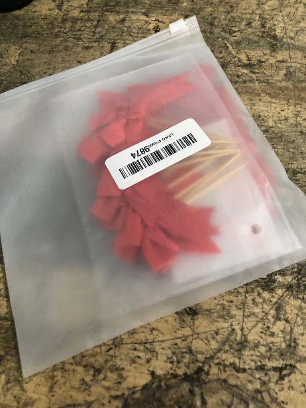 Photo 1 of 24pcs Christmas Bowknot Cupcake Toppers, Merry Christmas Cake Decorations Picks, New Year Ceremony Party Cake Decorations Supplies(Ribbon)