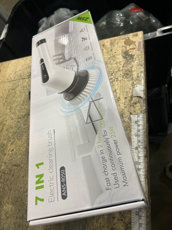 Photo 1 of MGLSDeet Electric Spin Scrubber Scrub Brush, Rechargeable Cleaning Brush with 8 in 1 Replaceable Brush Heads, Cordless Power Spin Scrubber 90Mins for Bathroom Shower Bathtub Glass Car