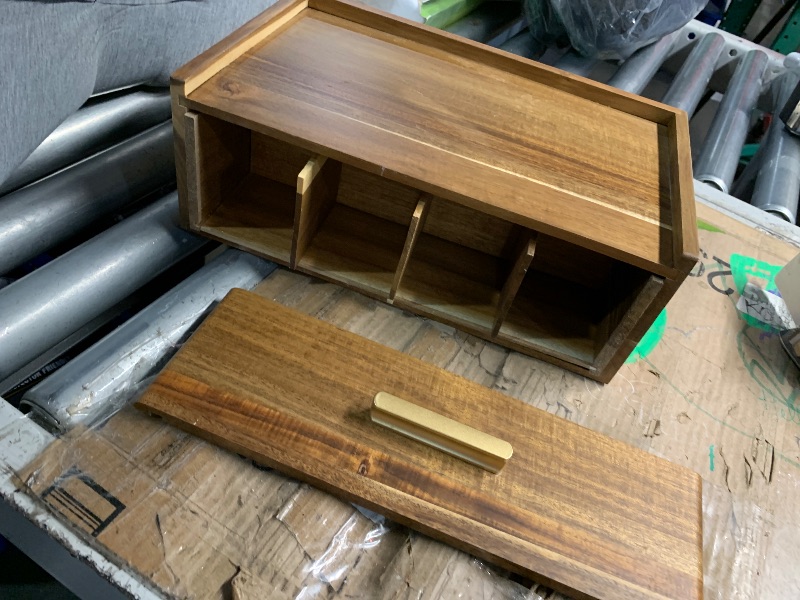 Photo 1 of ***(MAJOR DAMGE)***Acacia Wood Tea Bag Organizer, Tea Organizers and Storage Box, Tea Caddy for Tea Bags Storage Drawer, Teabag Holder Container Boxes for Countertop, Tea Station Chest Display Wooden, Organizador De Te