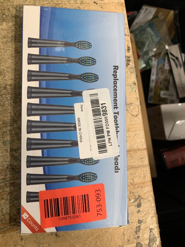 Photo 1 of 10 Pack Toothbrush Replacement Heads Compatible with Fairywill FW-D1/D3/D7/D8/507/508/551/917/959, Gloridea, Sboly, WOVIDA, YUNCHI Sonic Electric Toothbrushes - Black