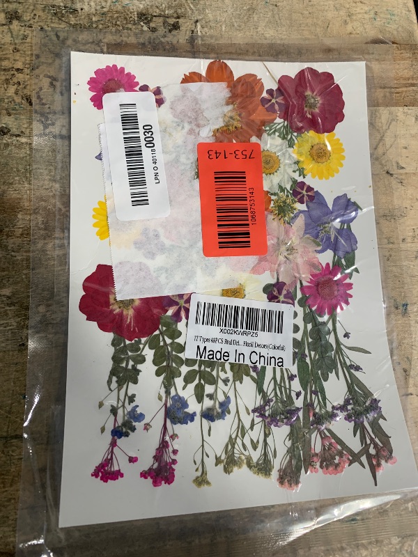 Photo 1 of 17 Types 48PCS Real Dried Pressed Flowers Leaf Plant Herbarium for DIY Resin Jewelry Making Floral Decors(Colorful)