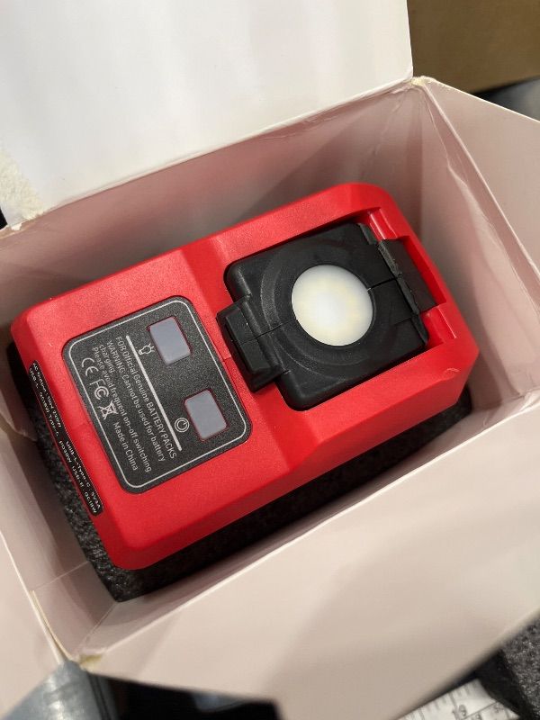 Photo 1 of 220W Azocek Power Inverter Compatible with Milwaukee 18V Battery, DC 18V to AC 110V Portable Power Station with 1 AC Outlet, 2 USB Ports & 1 Type-C Fast Charging, 400LM LED Work Light