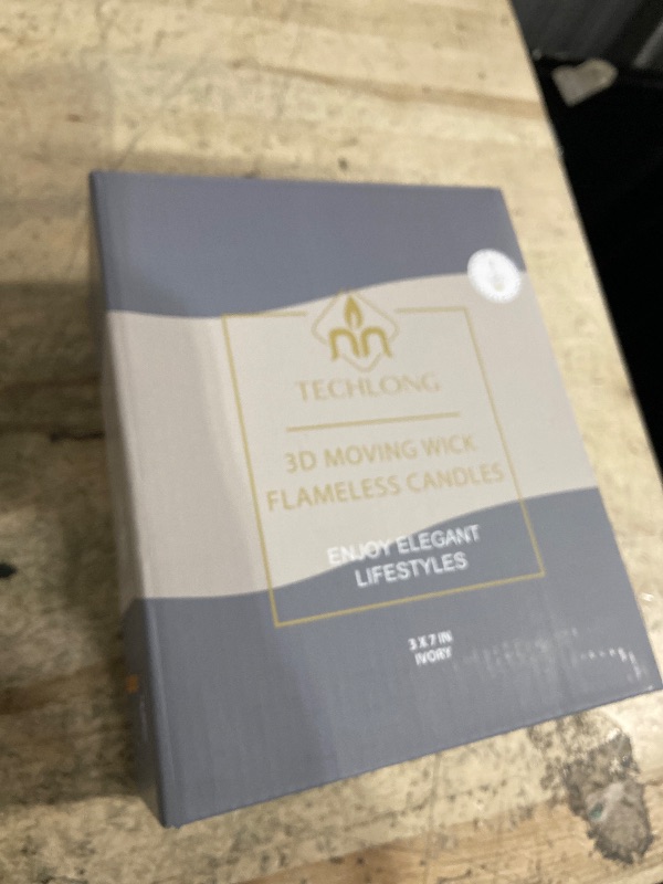 Photo 1 of ***UNTESTED*** TECHLONG Flameless Candles with Remote Timer, 3D Moving Flickering Flame Battery Operated Candles Lasting 1000+ Hours, 3" x 7" Ivory Real Wax Electric LED Pillar Candles, Set of 2