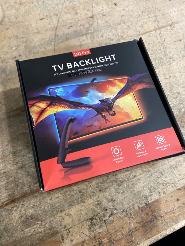 Photo 1 of ***POSSIBLY DAMAGED*** FFJ TV LED Backlight with Sensor, 14.7ft Cuttable RGB Lights That Change with TV for 55-65 Inch Screen and PC Monitor, Smart App Control, Game & Music Sync Color Changing Light