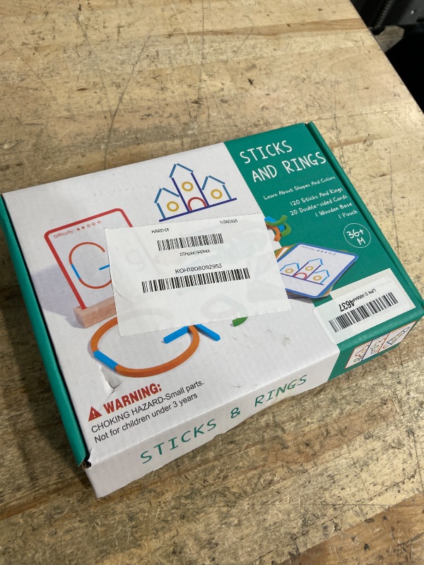 Photo 1 of 142pcs Wooden Pattern Blocks Montessori Smart Sticks Wooden Tangram Puzzle STEM Toy Activities Preschool Brain Teaser Montessori Toys Gift for 3 4 5 Years Old Kids Boys Girls